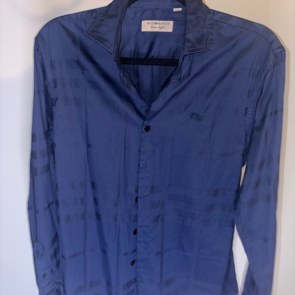 Burberry Navy Checkered Button-Down Shirt - Picture 3 of 10
